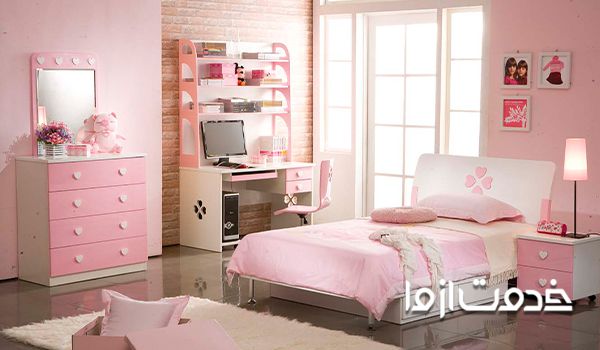 نمونه‌ای از دکوراسیون آشپزخانه صورتی