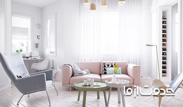  کاربرد رنگ صورتی با طوسی در دکوراسیون