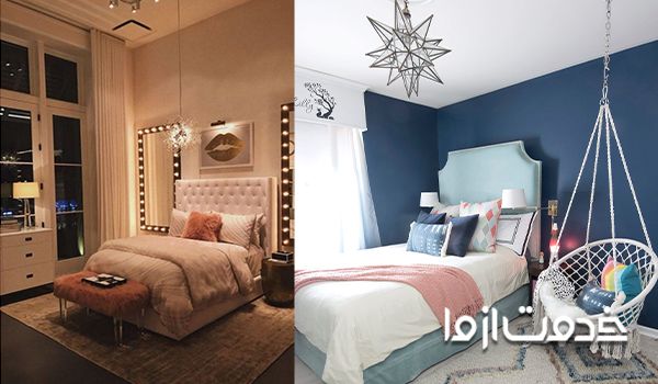 نورپردازی و لوستر اتاق خواب دخترانه