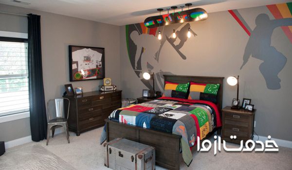 دکوراسیون اتاق خواب پسرانه ساده