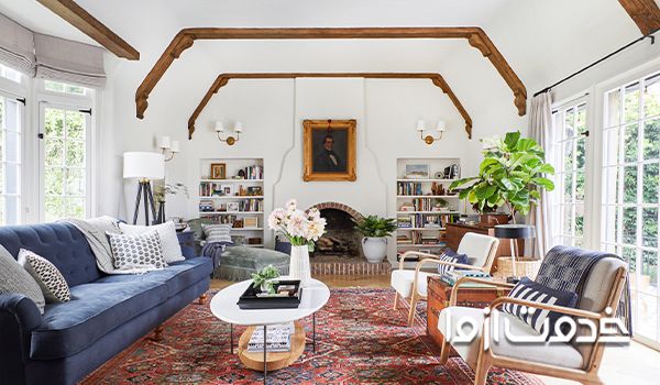 دیزاین خانه به سبک انگلیسی با رنگ‌های آرام و سرد