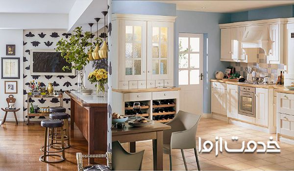 دکوراسیون آشپزخانه به سبک انگلیسی با طرح مختلف