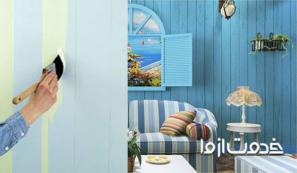 پتینه کاری با راه راه کردن دیوار