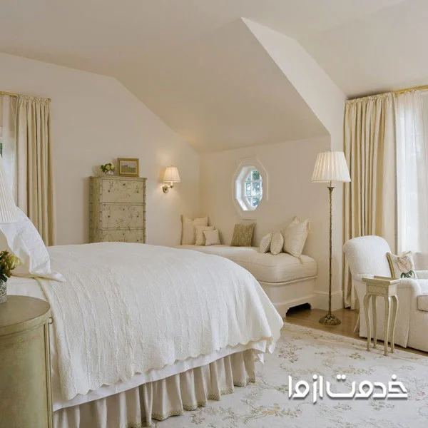 رنگ استخوانی برای ست اتاق خواب