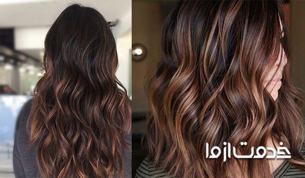 هایلایت قهوه ای شکلاتی روی موی مشکی