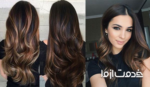 هایلایت عسلی روی موی مشکی