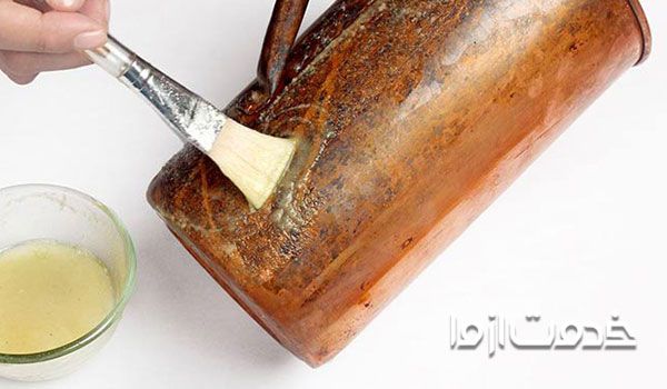 ترکیب جوش شیرین و لیمو برای تمیز کردن ظروف مسی