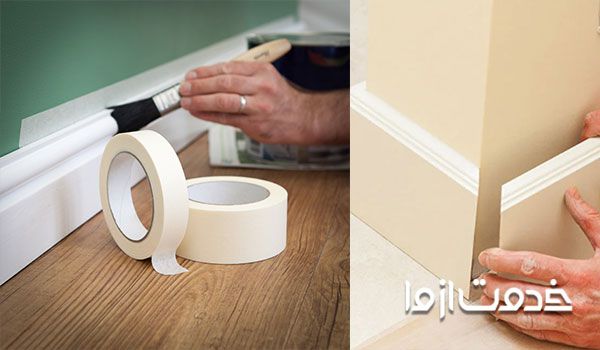 آماده سازی دیوار برای رنگ زدن قرنیز