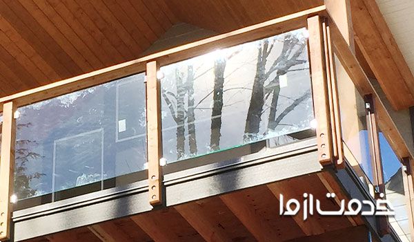 نرده شیشه‌ای دفنی- توکار