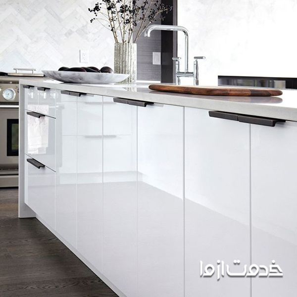 کابینت گلاس سفید براق