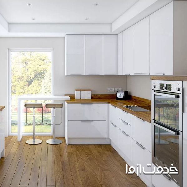 مدل کابینت های گلاس سفید