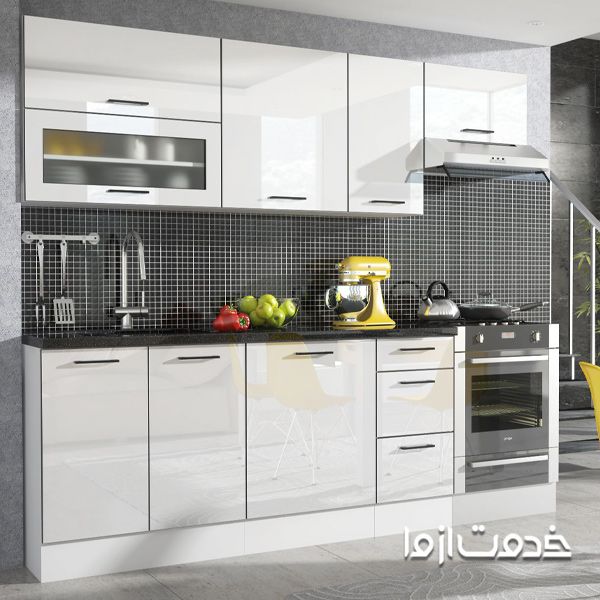 کابینت های گلاس سفید صدفی