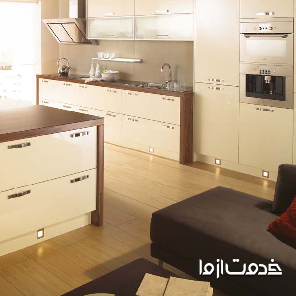 کابینت کرم طلایی های گلاس