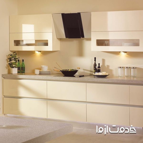 کابینت کرم طلایی های گلاس