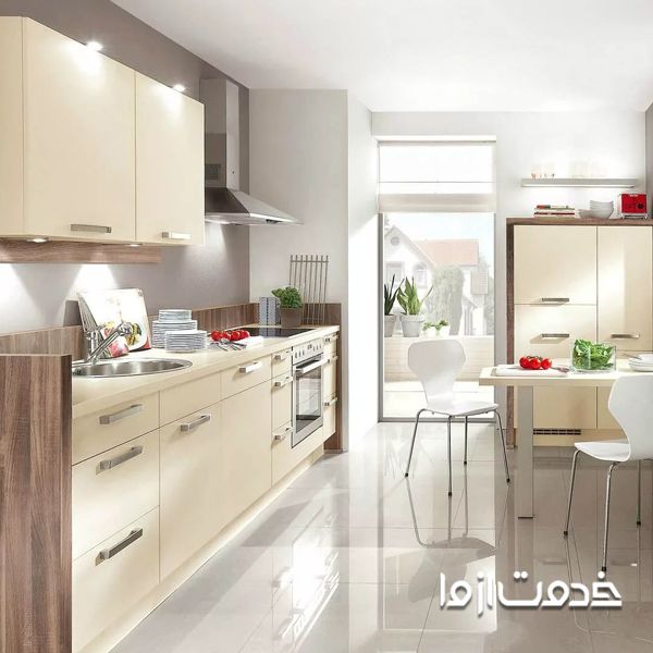 کابینت کرم طلایی هایگلاس