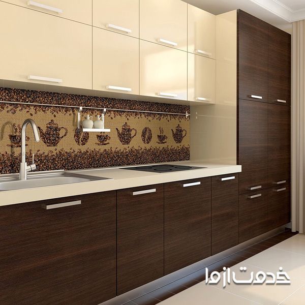 کابینت کرم قهوه ای های گلاس