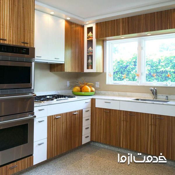 کابینت های گلاس سفید قهوه ای