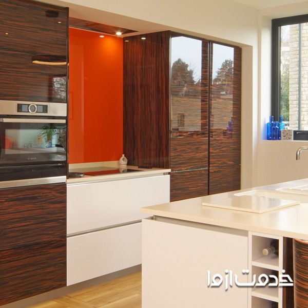 کابینت هایگلاس سفید گردویی