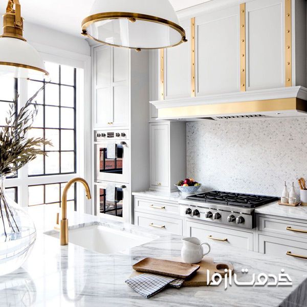 مدل کابینت ام دی اف سفید طلایی