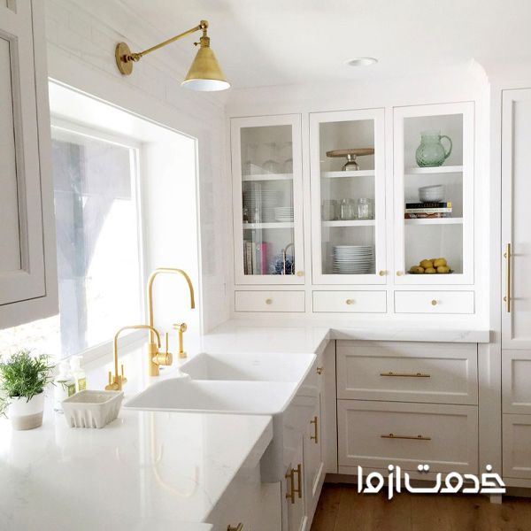 کابینت ام دی اف سفید طلایی