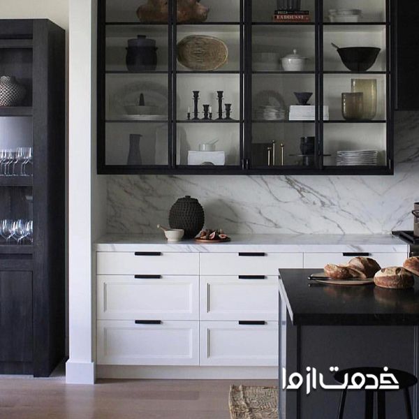 مدل کابینت ام دی اف سفید مشکی