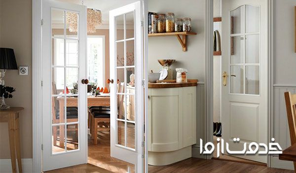 قیمت درب داخلی شیشه خور