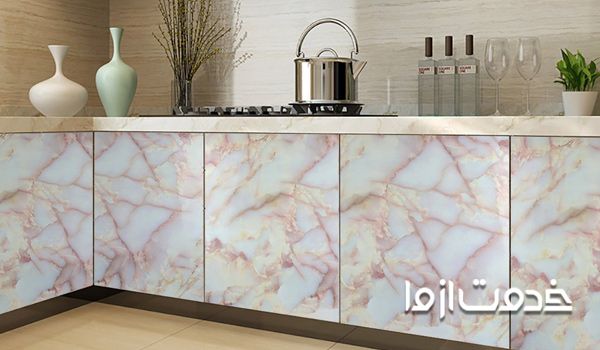 تصویر برچسب کابینت قبل و بعد