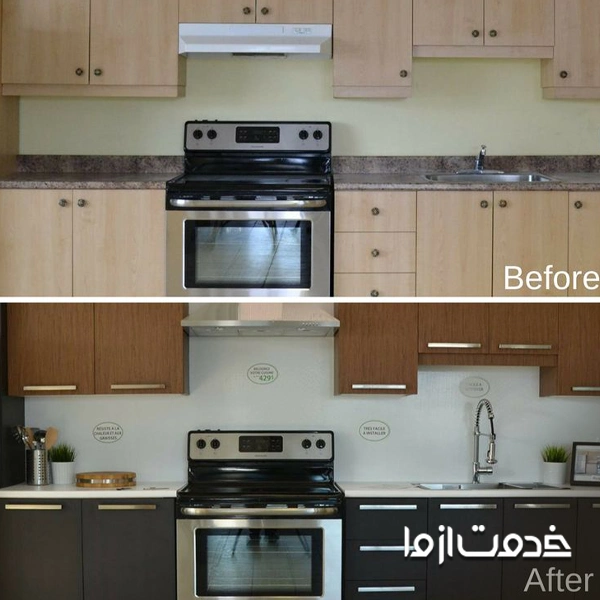 برچسب کابینت طرح چوب