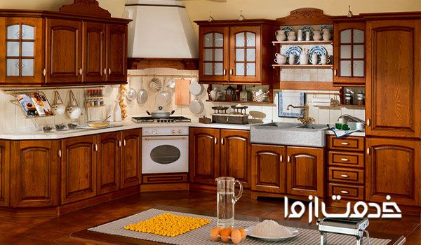 یک نمونه کابینت کلاسیک برای آشپزخانه 