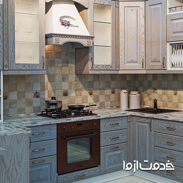 کابینت کلاسیک روکش چوب