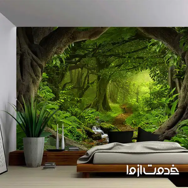 دیوارپوش سه‌بعدی در اتاق خواب