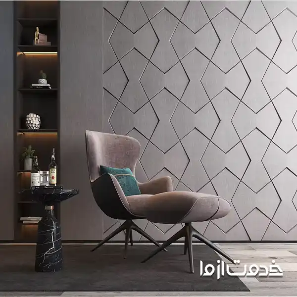 دیوارپوش سه‌بعدی چرمی