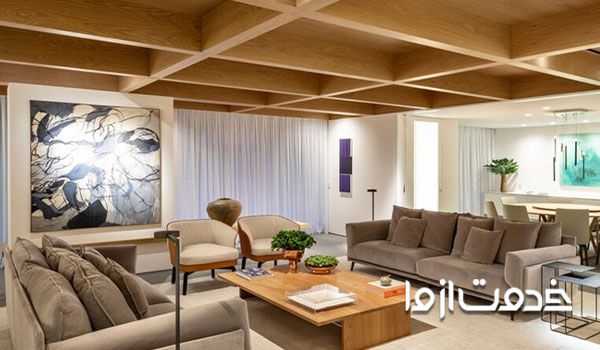 سقف کاذب چوبی از جنس ام دی اف