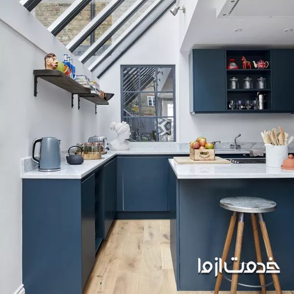 طراحی کابینت بلند در اشپزخانه کم جا