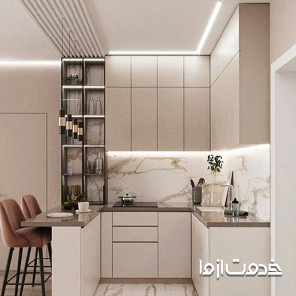 کابینت آشپزخانه کوچک بدون اپن