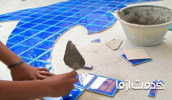 کاشی طرحدار استخر