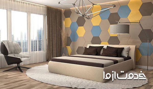 کاغذ دیواری اتاق خواب با طرح ساده و زیبا