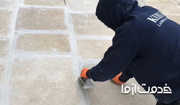 بندکشی موزاییک حیاط