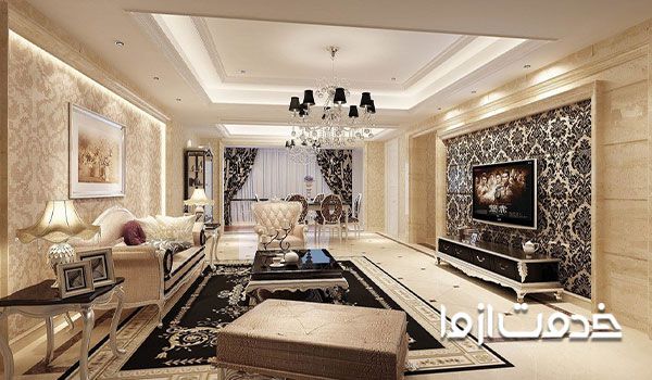 کاغذ دیواری پذیرایی بزرگ