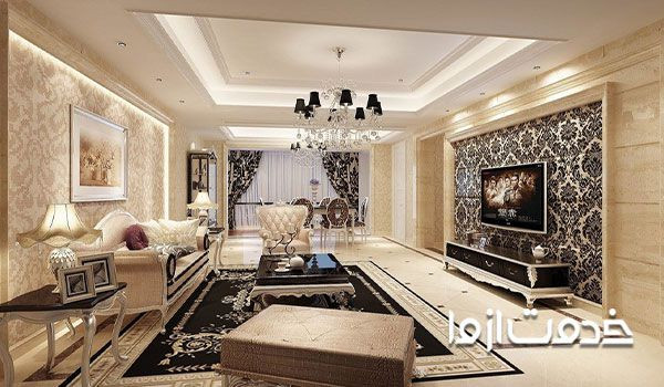 کاغذ دیواری پذیرایی بزرگ