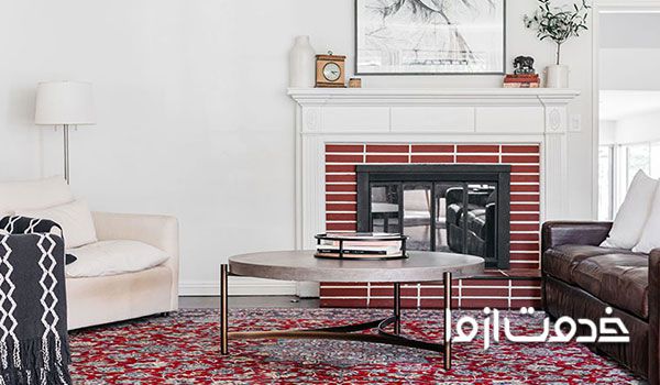 طرح آجر در بازسازی شومینه