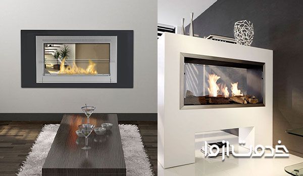 طرح‌های مدرن دو طرفه در بازسازی شومینه