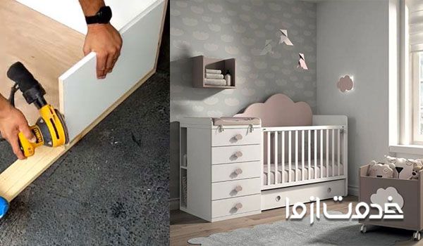 اموزش ساخت تخت خواب کودک با ام دی اف