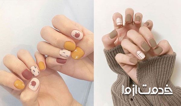 طرح ناخن پاییزی ساده
