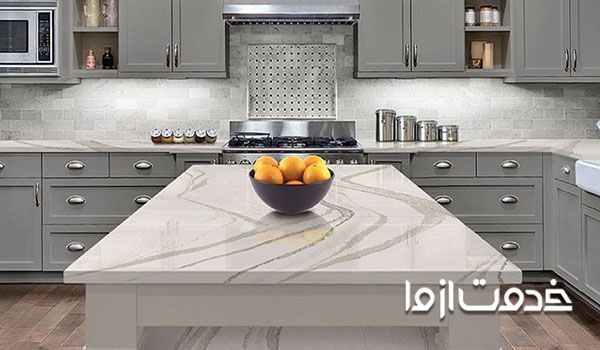 سنگ روی کابینت مرمر