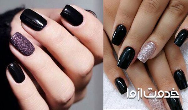 لاک دو رنگ ساده و اکلیلی