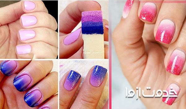 طراحی لاک دو رنگ با اسفنج