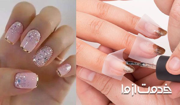 آموزش زدن لاک دو رنگ با چسب نواری