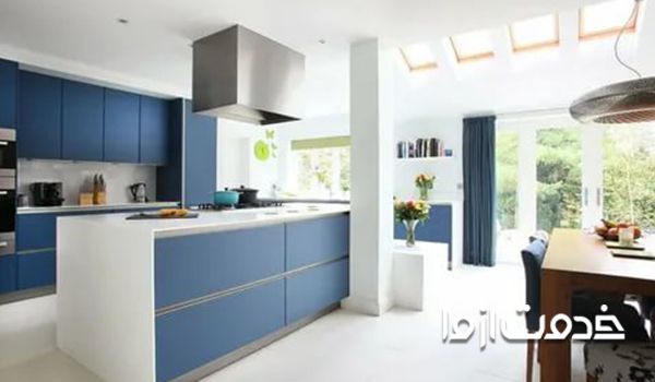 تأثیر رنگ آبی در آشپزخانه