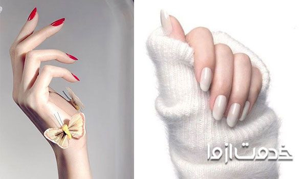 مدل ناخن بادامی برای انگشتان بلند